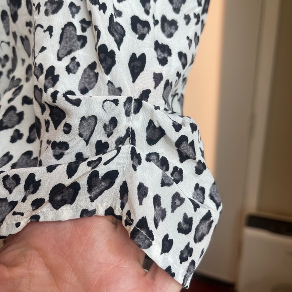 JOIE Silk Blouse, Short Sleeve V-Neck - Picture 6 of 12